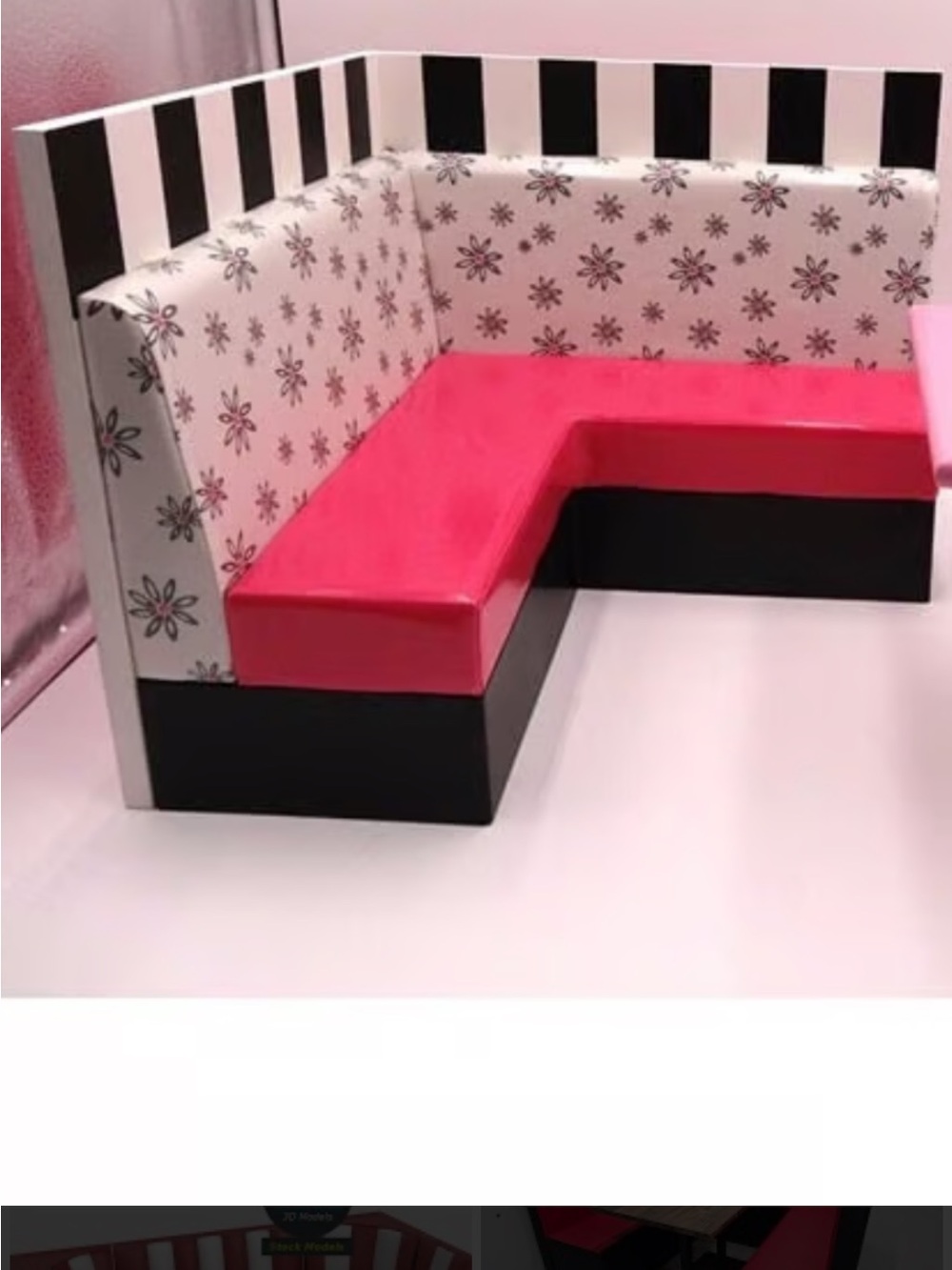 American Girl Doll A Day at the Cafe .Bench Only
Pink and Black Corner Banquett